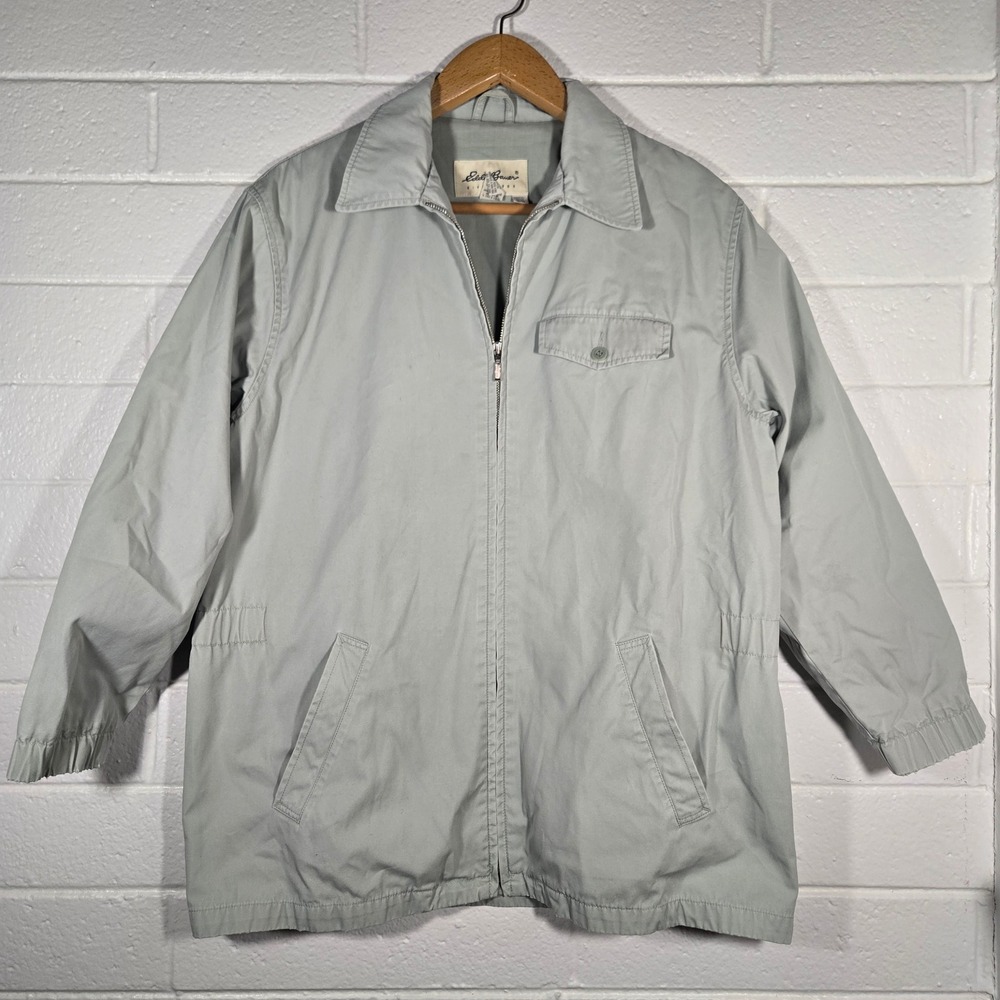 Eddie Bauer Full Zip Cotton Canvas Field Jacket Womens Medium Sage Green Utility